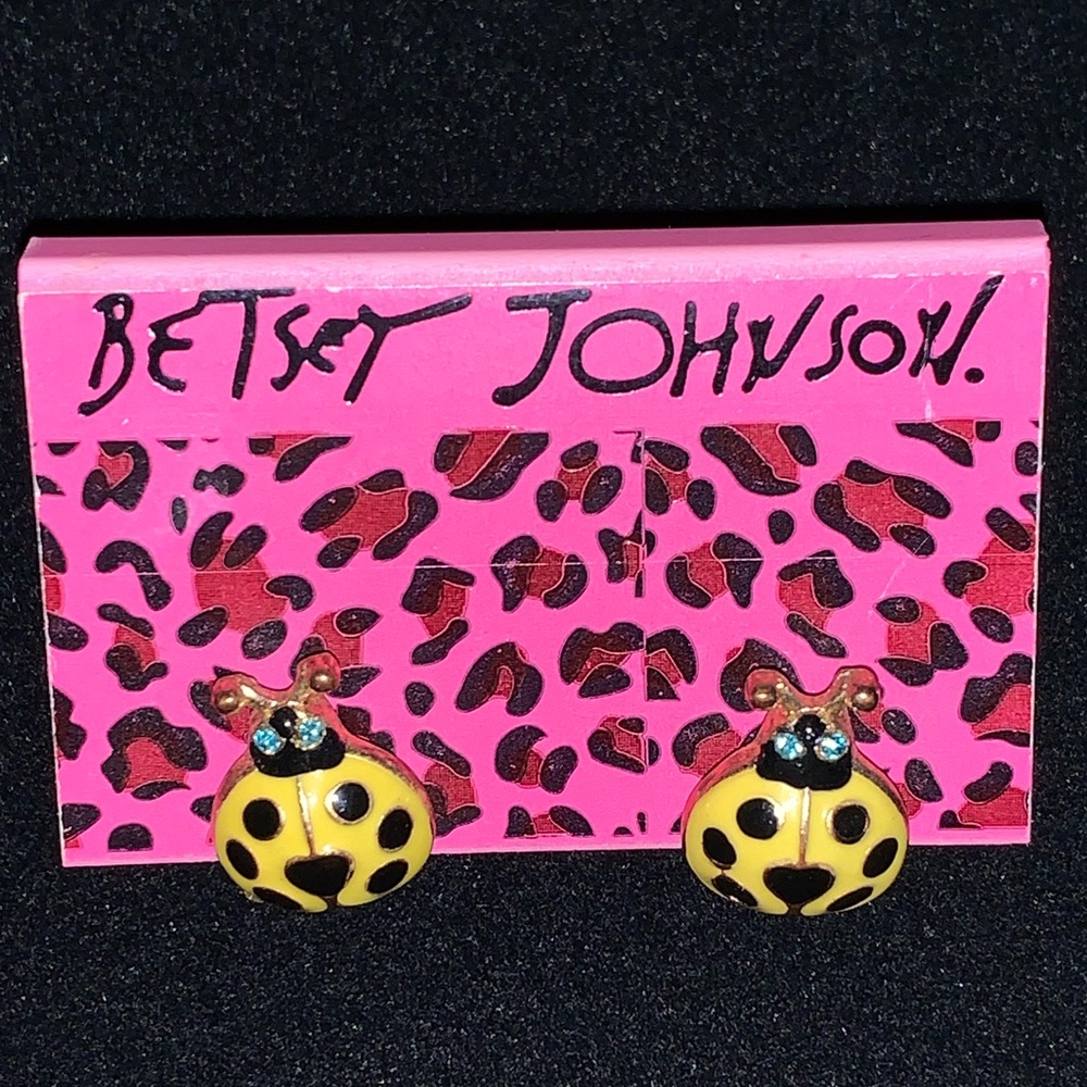 Betsey Johnson vintage critters ladybug earrings
